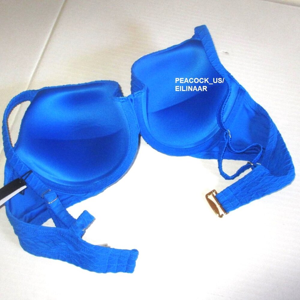 40DD Victoria Secret Swim Icon Push Up Bikini Top "Shocking Blue" NWT Orig. $55 - Picture 3 of 6